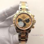 JF Swiss Grade 7750 Rolex Daytona 2-Tone Watch Gold Face Black Subdials